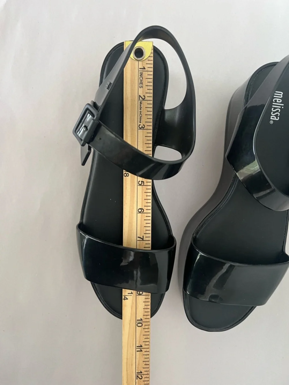 Melissa Mar Platform Sandals Black Jelly Chunky Size 9 - Picture 4 of 9